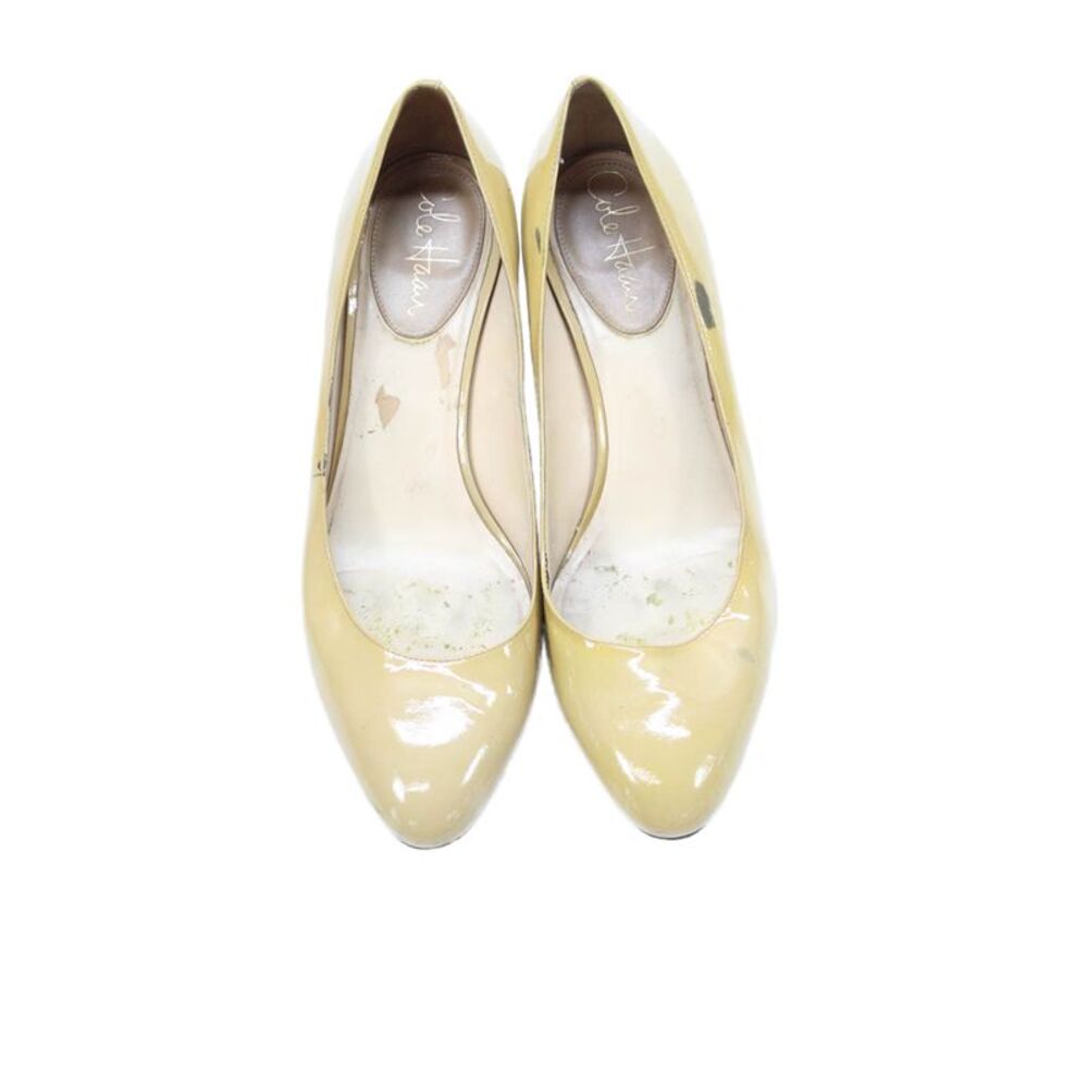 Cole Haan Womens Patent Leather Block Heels Pumps Yellow Size 8 - Picture 2 of 5